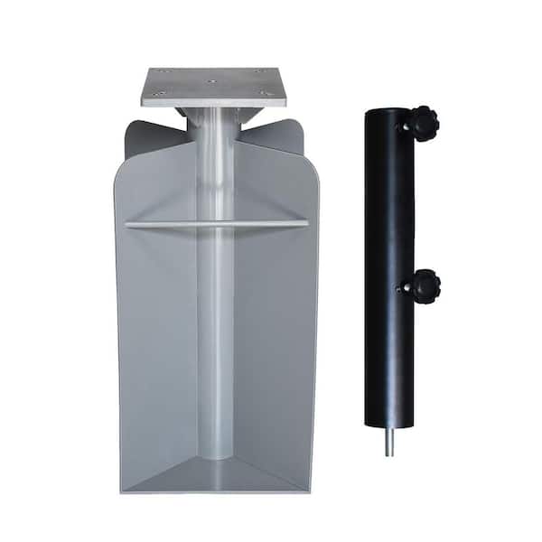 cantilever offset patio market umbrella base stand Itopfox Silver In-Ground Pole Cantilever Patio Umbrella Base Stand Holder  for Offset Market Outdoor Umbrella, 1 Piece PH12O15