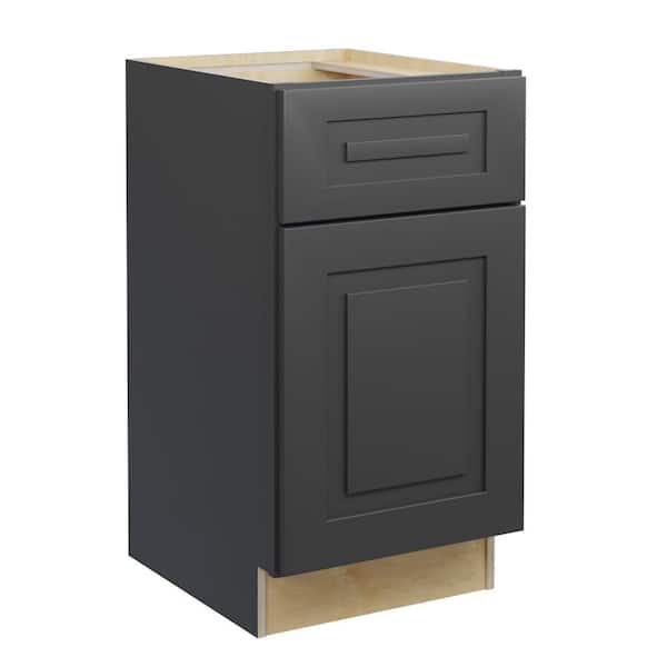 Home Decorators Collection Grayson 18 in. W x 21 in. D x 34.5 in. H Assembled Plywood Base Bath Cabinet in Deep Onyx with Soft Close LH