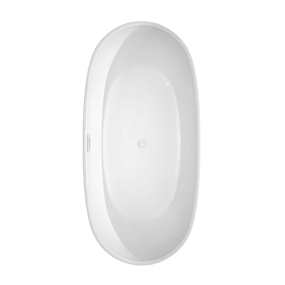 Rebecca 65'' White Freestanding Acrylic Bathtub