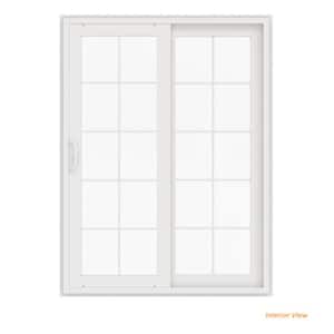 60 in. x 80 in. V-4500 White Vinyl Right-Hand 10 Lite Sliding Patio Door