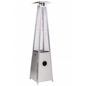 40,000 BTU Bronze Quartz Glass Tube Patio Heater in Silver