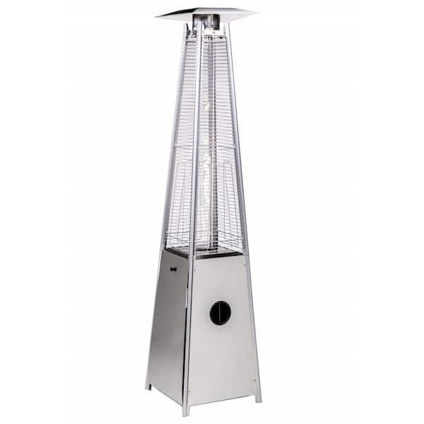40,000 BTU Bronze Quartz Glass Tube Patio Heater in Silver
