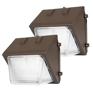 30-Watt Integrated LED Bronze Dusk to Dawn Photocell Sensor Commercial Security Outdoor Wall Pack Light 5000K 2-Pack