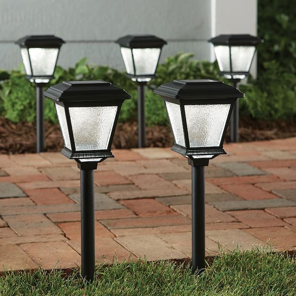 Hampton Bay Solar 15 Lumens Black Outdoor Integrated LED Landscape Path Light (6-Pack); Weather/Water/Rust Resistant