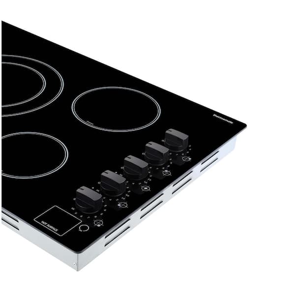 thermomate 36 in. Built-In Radiant Electric Ceramic Glass Cooktop in Black  with 5 Elements and Mechanical Knob CHMB915C - The Home Depot