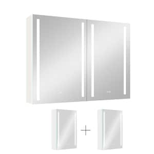40 in. W x 30 in. H Rectangular Aluminum Medicine Cabinet with Mirror and Touch Sensor LED Dimmable Light