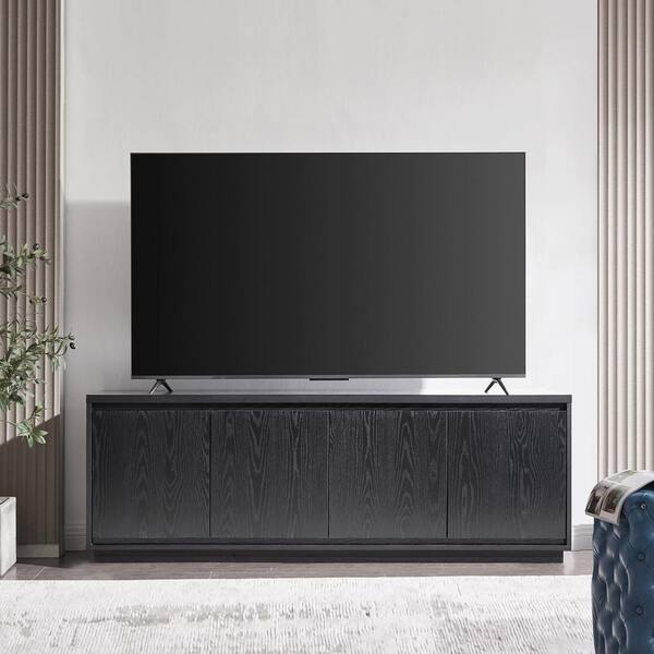 Meyer&Cross Presque 68 in. Black Grain Rectangular TV Stand Fits