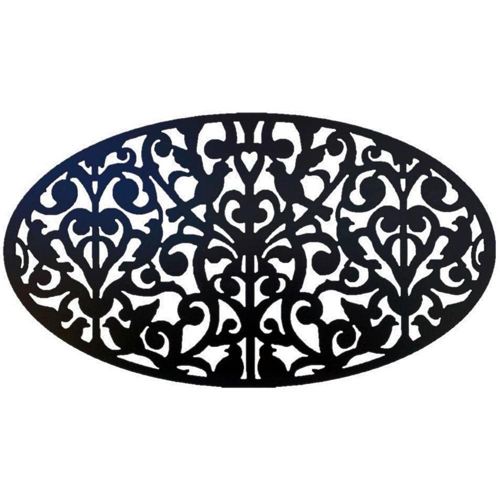 Ginger Dove 27 in. x 46 in. Black Oval Decorative Screen Panel