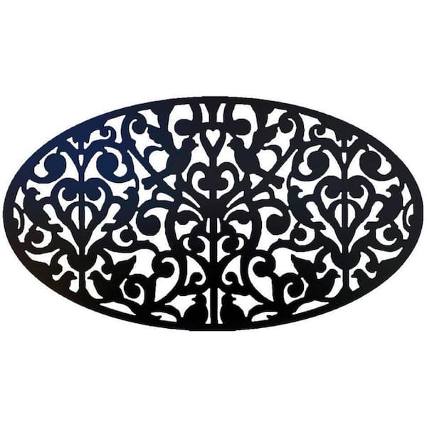 Acurio Latticeworks Ginger Dove 27 in. x 46 in. Black Oval Decorative Screen Panel