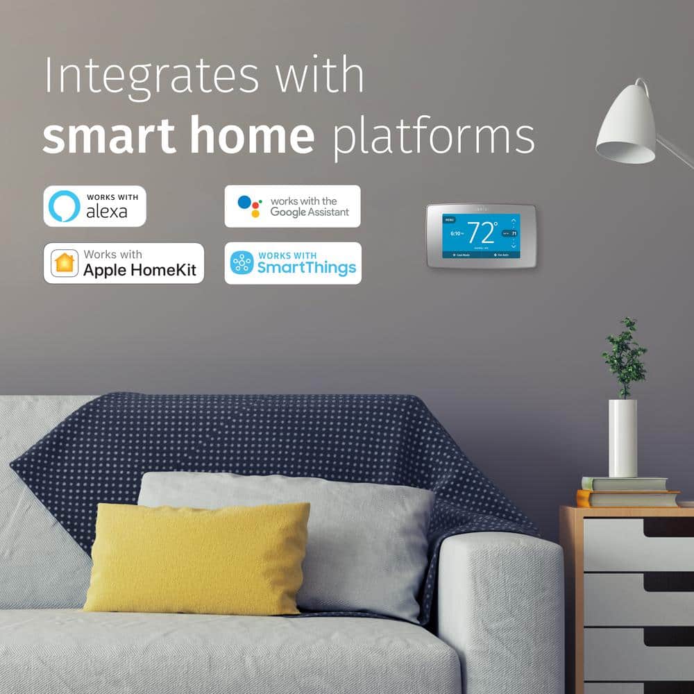 Silver Programmable Touchscreen Wi-Fi Smart Thermostat