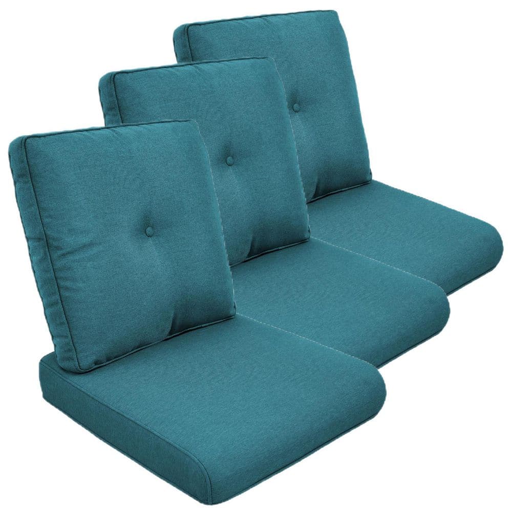 22 in. x 25 in. 6-Piece Deep Seating Outdoor Lounge Chair Replacement Cushion and Back Pillow in Peacock Blue price history on PriceWatchPro