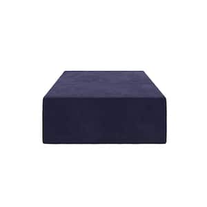 The Flower, Navy Blue, Polyester, Rectangular, 28 in. L x 30 in. W x 12 in. H Pouf