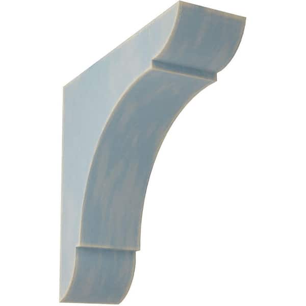 Ekena Millwork 1-3/4 in. x 6 in. x 6 in. Driftwood Blue Small Olympic Wood Vintage Decor Bracket