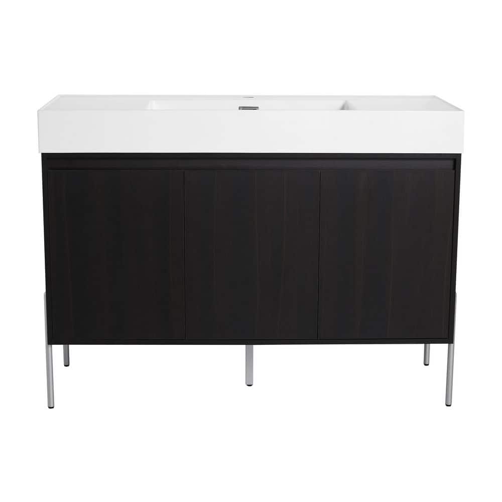 47.25 in. Freestanding Dark Oak Bath Vanity with White Resin Top price history on PriceWatchPro