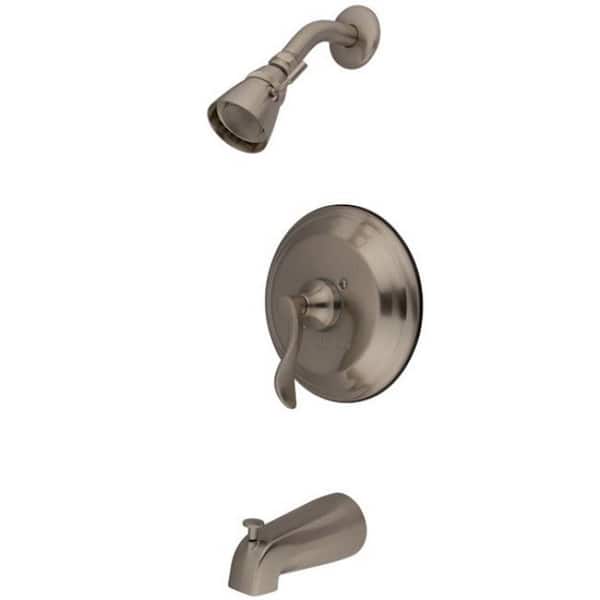 Kingston Brass French Single-Handle 5-Spray Tub and Shower Faucet in Brushed Nickel (Valve Included)