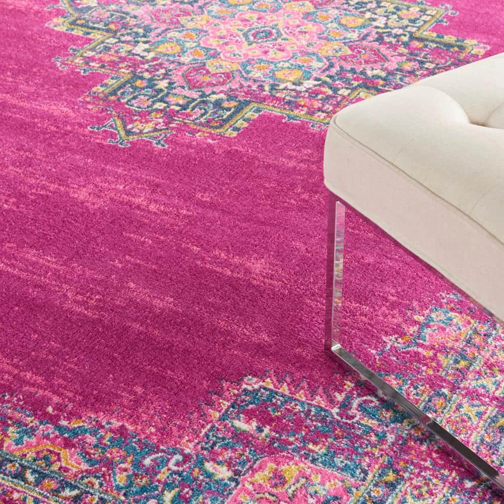Handmade Blue Geometric Synthetic Rectangular Area Rug