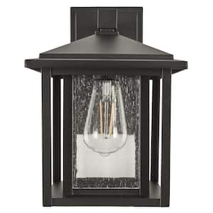Stresa 1-Light Black Hardwired Outdoor Wall Lantern Sconce