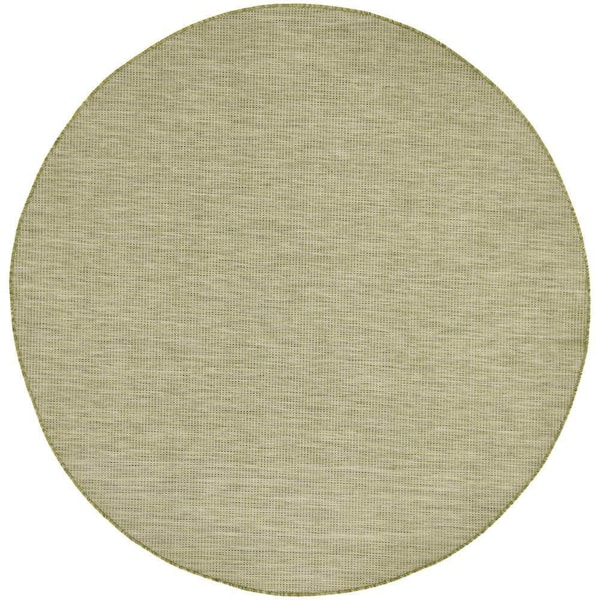 Positano Green 6 ft. x 6 ft. Indoor/Outdoor Solid Contemporary Round Area Rug