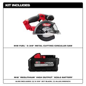 M18 FUEL 18V Lithium-Ion Brushless Cordless Metal Cutting 5-3/8 in. Circular Saw w/HIGH OUTPUT XC 8.0 Ah Battery