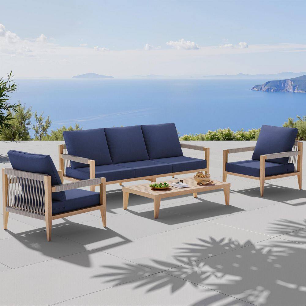 6 Pieces Patio Couch Cushion with Removable Cover 27.6 in. x 24.4 in. x 4.5 in. Outdoor Deep Seat Cushions in Navy Blue price history on PriceWatchPro
