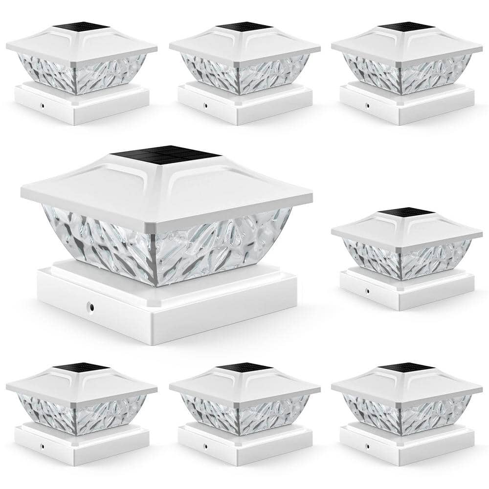 Outdoor Waterproof 2 Mode Solar Post Cap Lights for 4x4 4.5x4.5 5x5 Posts in Garden Decor White (8-Pack) price history on PriceWatchPro