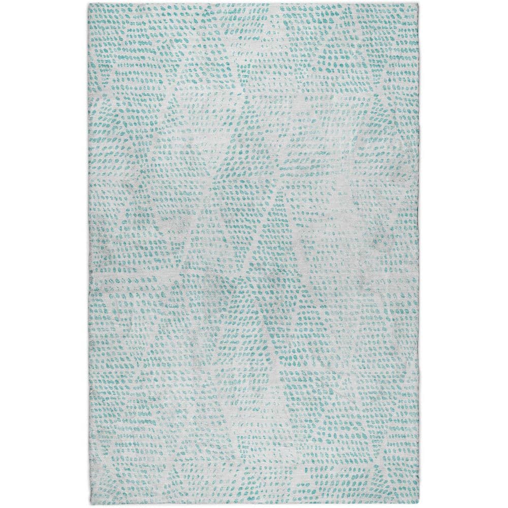 Dream Shag Premium Machine Washable Abstract ADS591 Aqua 5 ft. x 7 ft. 6 in. Area Rug price history on PriceWatchPro