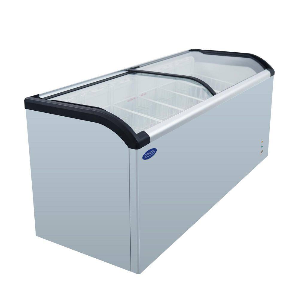 71 in. 19.3 cu. ft Commercial Mobile Manual Defrost Chest Freezer in Stainless Steel, Sliding Glass, LED Lighting White price history on PriceWatchPro