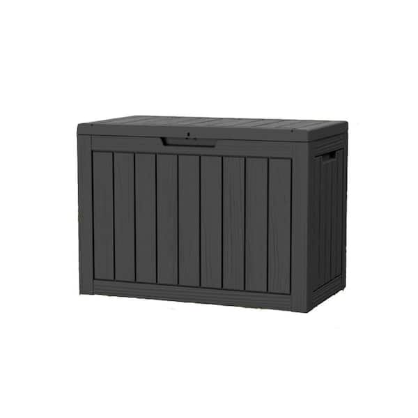 45 Gal. Black Outdoor Durable Storage Deck Box