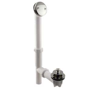 Lift and Turn White Poly Adjustable Bath Waste, Polished Nickel