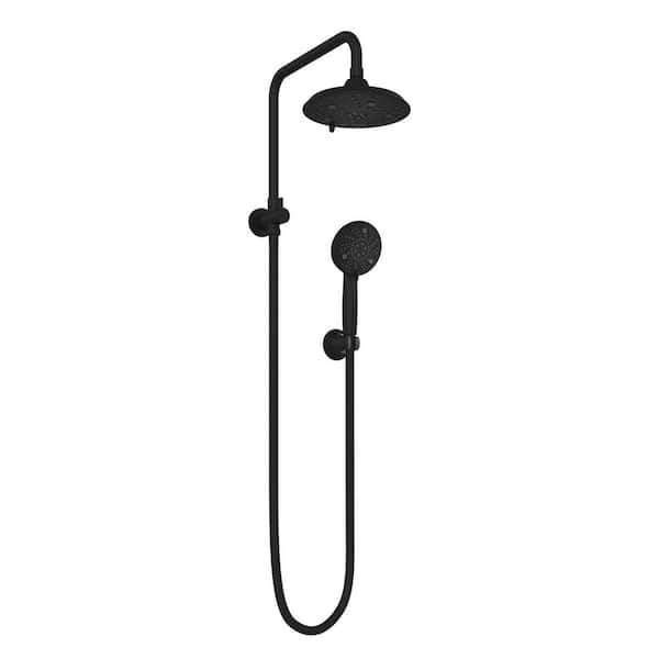 PULSE Showerspas Laguna 8-Spray Patterns 2.5 GPM 8 in. Wall Mount Dual Shower Heads in Matte Black