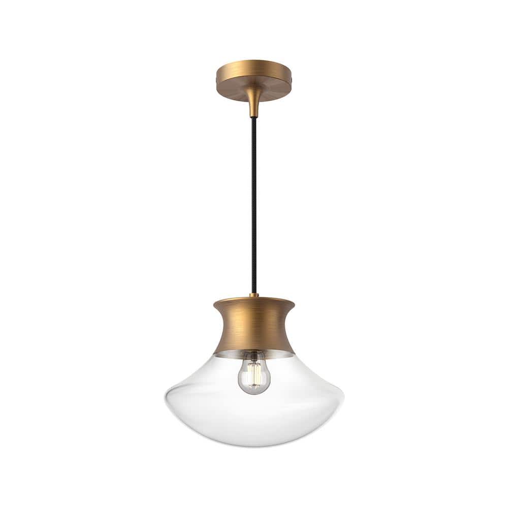Marcel Aged Gold Glass Teardrop Pendant Light