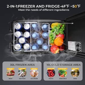 1.4 cu. ft. Portable Outdoor Refrigerator Car Fridge Freezer Electric Compressor Cooler in Black