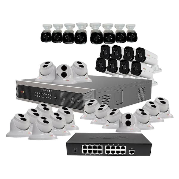 Revo Ultra Plus HD Commercial Grade 32-Channel 8TB NVR Surveillance System with 32 4-MP Cameras & 32 100 ft. CAT5E