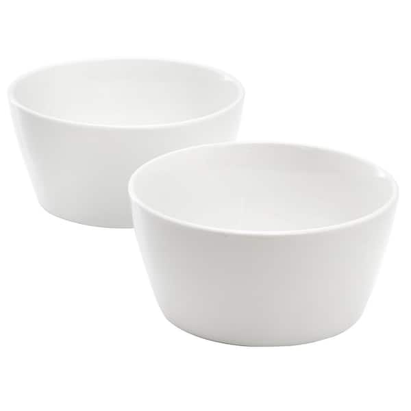 Selma 2 Piece 5.75 Inch Fine Ceramic Cereal Bowl Set in White