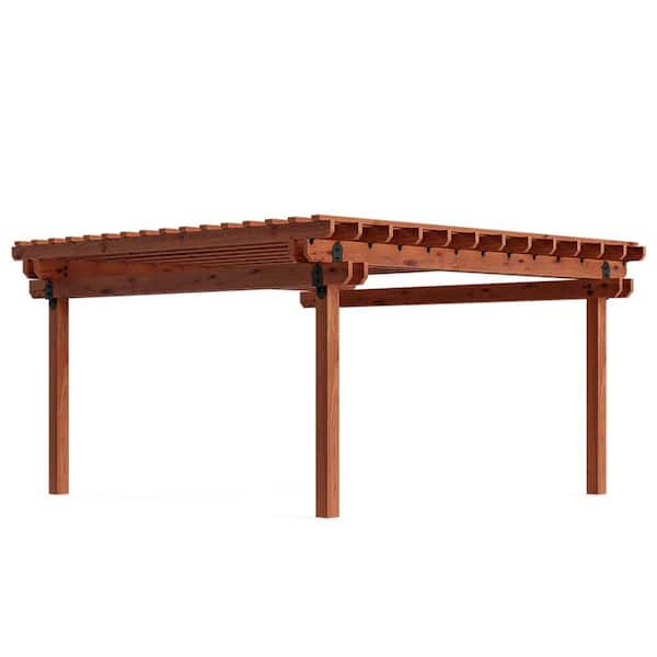 Pro Assembled Deluxe 16 ft. x 16 ft. Premium North American Timber Outdoor Patio Pergola with Solid Posts