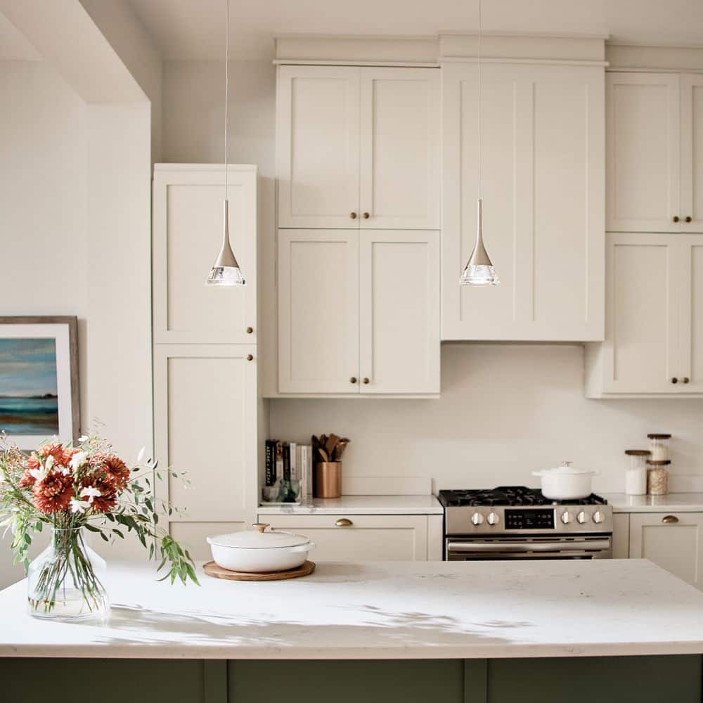 Sleek Brushed Nickel Mini Pendant with LED and Clear Acrylic Shade