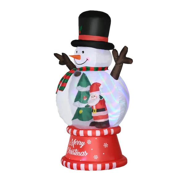 8 ft. Outdoor Christmas Decorations Snowman Christmas Inflatables Decorations with Built-in Colorful Flashing LED Lights