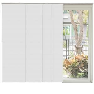 Solar Snow-Bound Cordless Blackout Adjustable Sliding Panel Track Blind with 23 in. Slats - Up to 86 in. W x 96 in. L