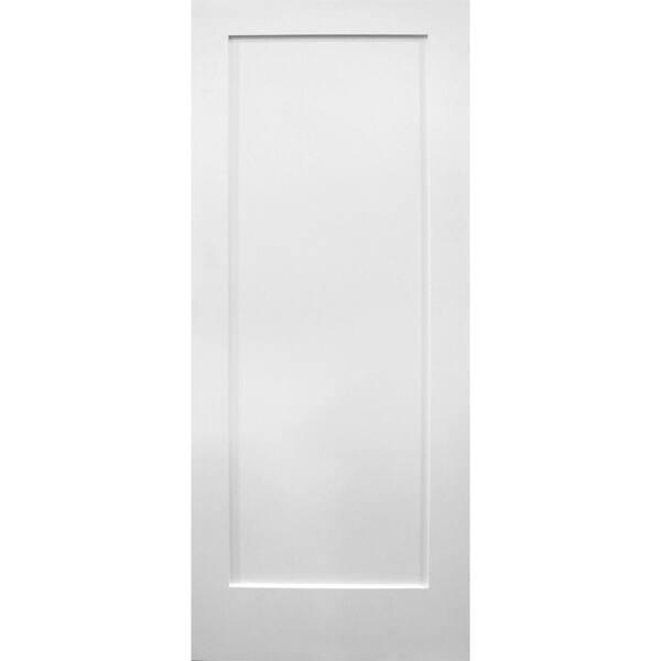 Builders Choice 1-Panel Shaker Solid Core Primed Wood Interior Door Slab