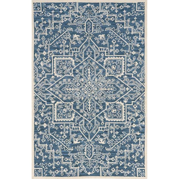 nuLOOM Mallory Blue 8 ft. x 10 ft. Persian Wool Area Rug