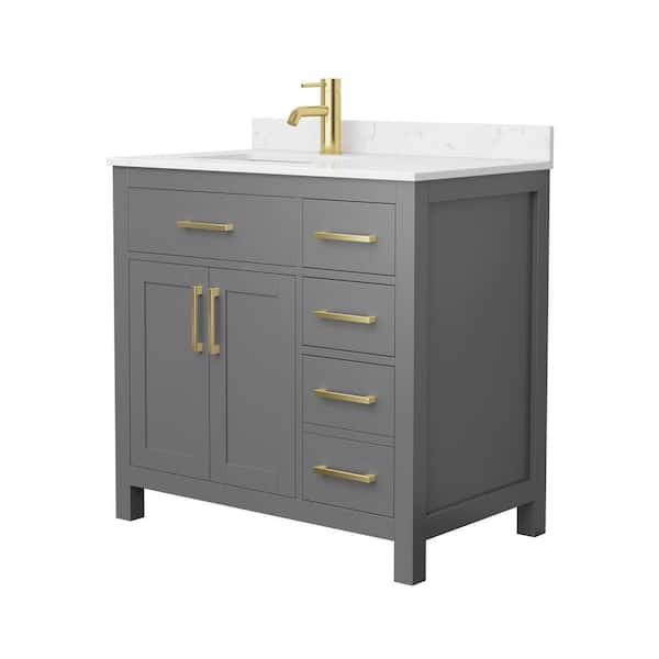 Wyndham Collection Beckett 36 in. W x 22 in. D x 35 in. H Single Sink ...