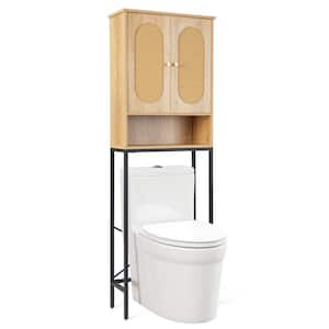 23.5 in. W x 69 in. H x 10 in. D Brown over the Toilet Storage with Soft Close Doors