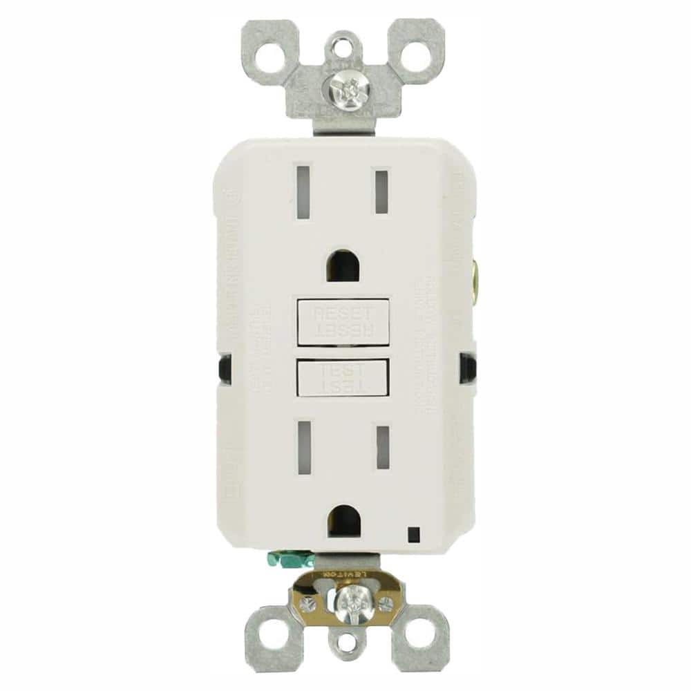 Leviton GFWT1-762 Weather/Tamper-Resistant SmartlockPro GFCI Receptacle/ Outlet with Wall Plate, White