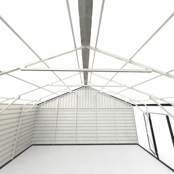 Boosicavelly 25 ft. x 33 ft. White Meta Outdoor Garage with Side