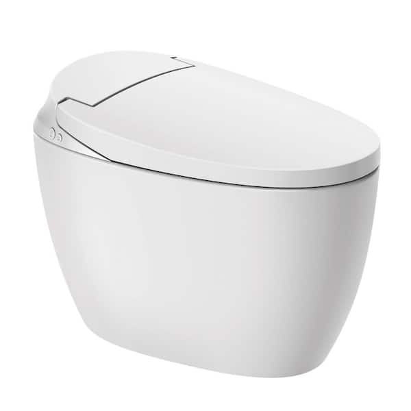 12 inch 1-piece 1.28 GPF Flush Elongated Smart Toilet with Heated Seat, Foot Sensor Electric Toilets in White