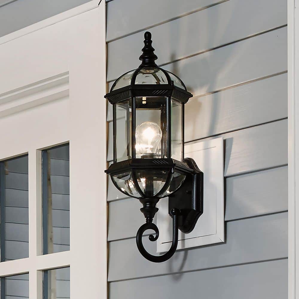 【M3242-75-49】スポットライト 6灯　電球付き　ブラック KICHLER Barrie 21.75 in. 1-Light Black Outdoor Hardwired Wall