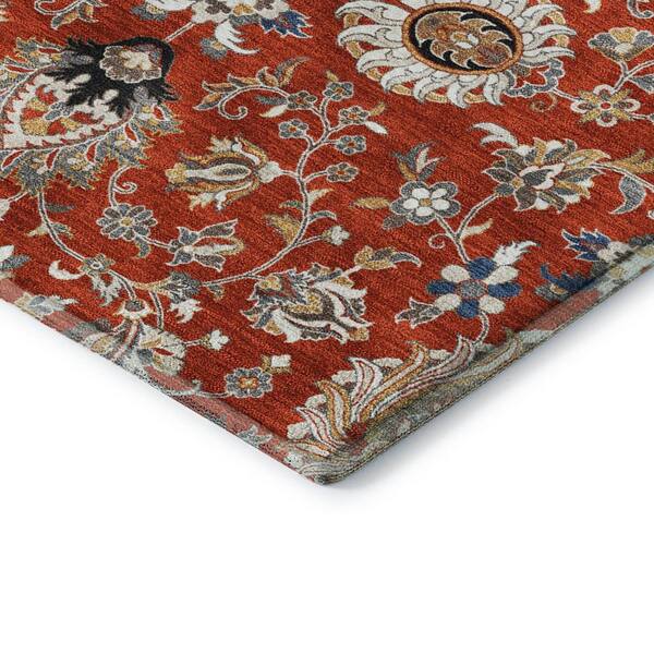 Mayfield Premium Machine Washable Abstract AMF2192 Red 3 ft. x 4 ft. Area Rug