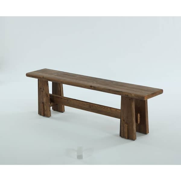 Brennan 59 in. Brown Wood Entryway Bench