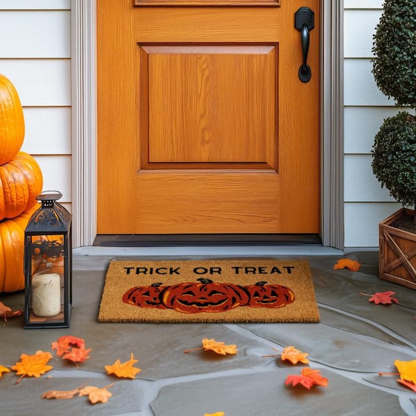 Treat Pumpkins 18 in. x 30 in. Harvest Coir Outdoor Mat