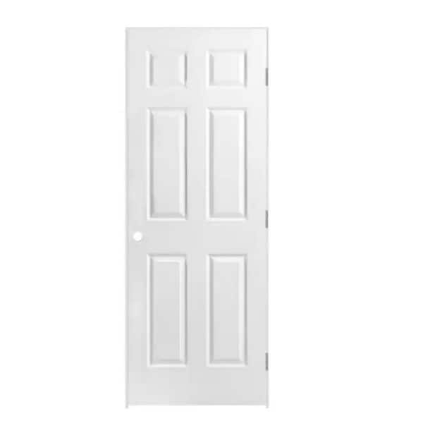 Masonite 24 in. x 60 in. 6 Panel Left-Handed Primed Composite Hollow Core Single Prehung Interior Door 4-9/16 in. Split Jamb